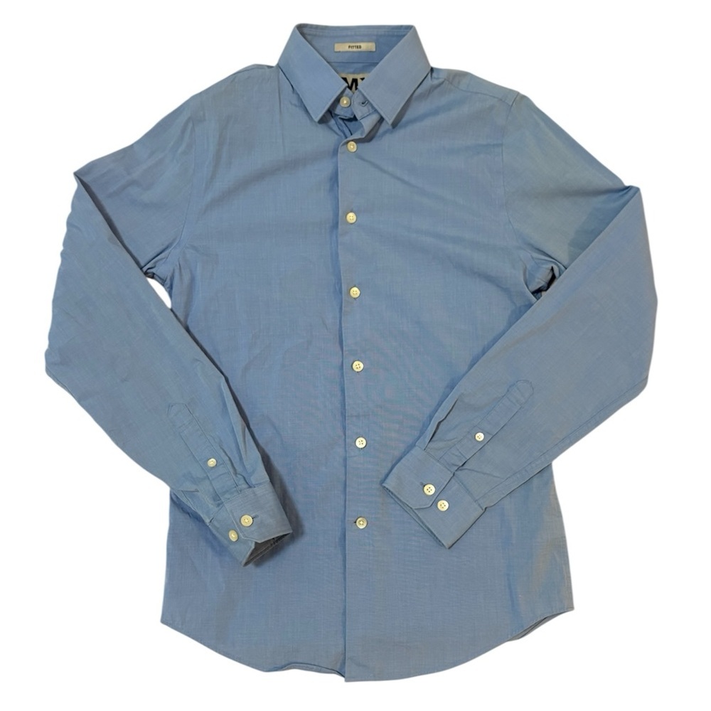 Mens Express blue button down shirt #99